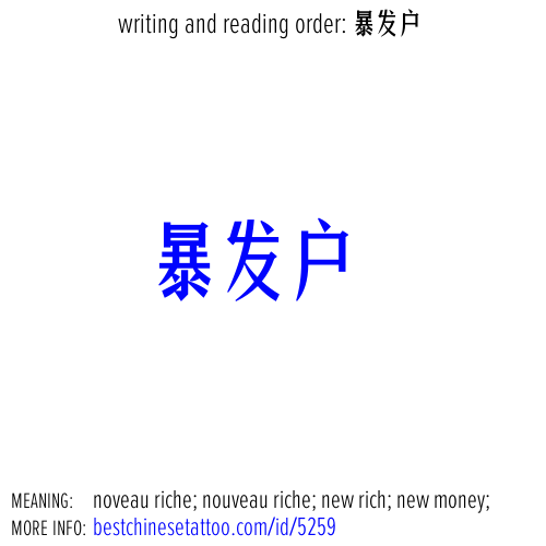 best chinese tattoos: noveau riche; nouveau riche; new rich; new money;