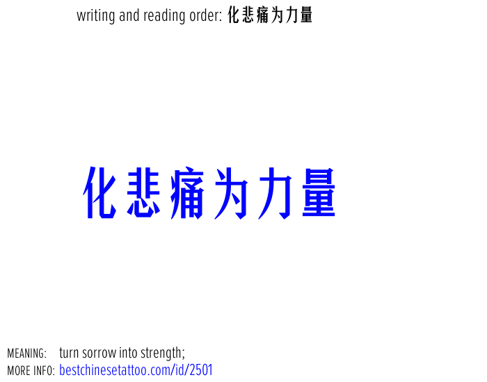 best chinese tattoos: turn sorrow into strength;