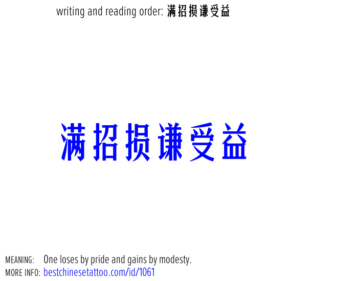 best chinese tattoos: One loses by pride and gains by modesty.
