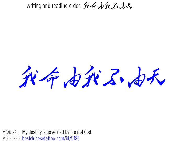 best chinese tattoos: My destiny is governed by me not God.