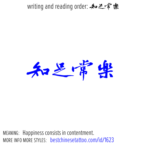 best chinese tattoos: Happiness consists in contentment.