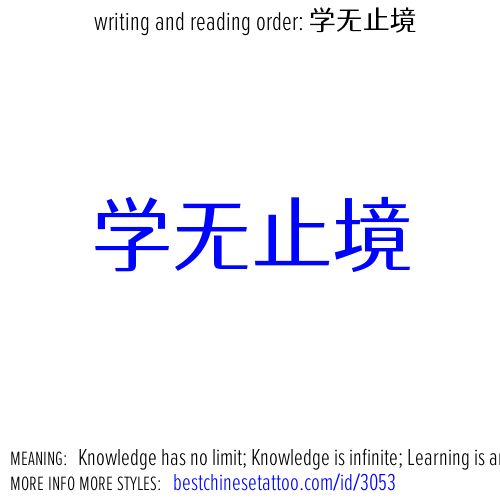 best chinese tattoos: Knowledge has no limit; Knowledge is infinite; Learning is a...